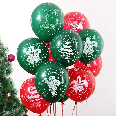 £2.99 • Buy Merry Christmas Latex Plain Balloons Red & Green Xmas Birthday Party Decor