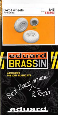 EDU648863 1:48 Eduard Brassin PRINT - B-25J Mitchell Wheels (HKM Kit) • $17.64