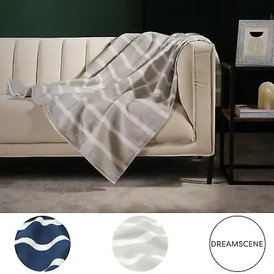 £6.99 • Buy Dreamscene Stripe Line Polar Fleece Throw Over Soft Warm Sofa Chair Bed Blanket