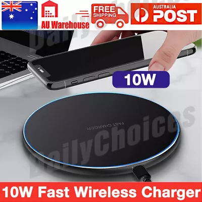 $8.95 • Buy 10W Qi Wireless Charger FAST Charging For IPhone 13 12 11 Pro XS Max XR X 8