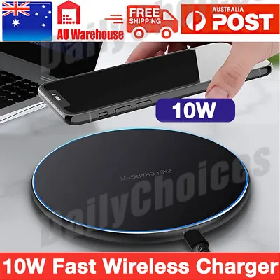 Qi Wireless Charger FAST Charging Pad For IPhone 11 XS XR 8 Samsung S10 S20 • $7.49