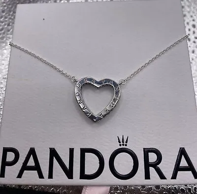 $10.73 • Buy Sparkling Heart Pandora Necklace Sterling Silver Cz S925 Ale