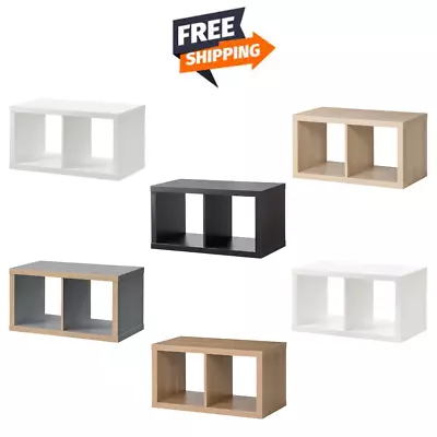 IKEA KALLAX 2 Shelf Display Shelving Unit Wall Bookcase & Drawer Rack 77x42 Cm • £46.99