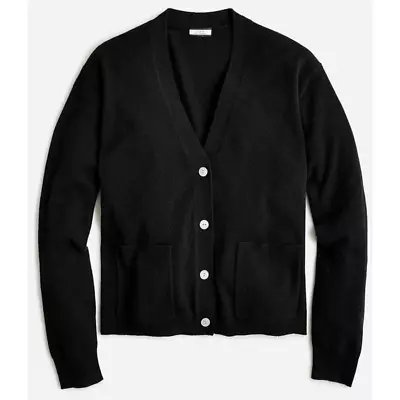 J Crew 100% Cashmere Patch Pocket V Neck Cardigan Sweater US Women's M New • $105