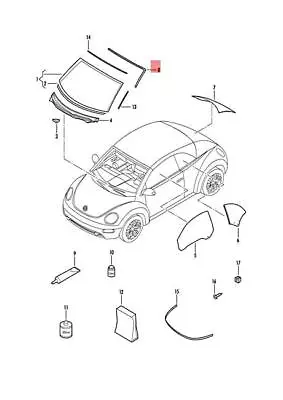 New Vw Beetle Cabrio Seal For Top Header Satin Black 1y0871409cb41 Original • $270.10