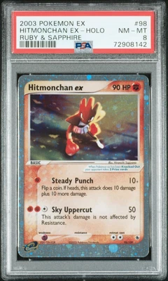 $79.99 • Buy PSA 8 NEAR MINT-MT Hitmonchane Ex EX RUBY SAPPHIRE #98 HOLO RARE Pokemon Card