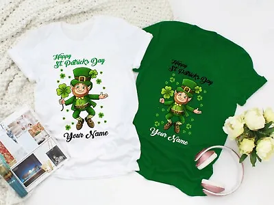 £10.99 • Buy Personalised Name St Patrick's Day T-Shirt, Leprechaun Irish Shamrock Unisex Top