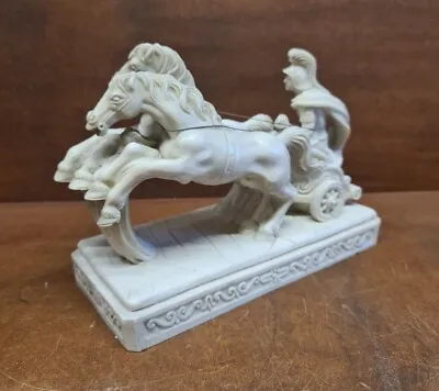 A Giannetti Roman Gladiator With Chariot And Horses Statue Ornament Vintage • £24.99