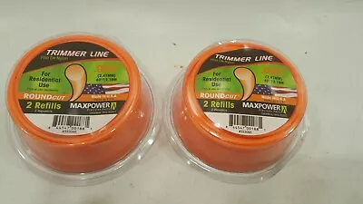 Trimmer Line #333095 Round Cut 2 Refills .095  X 40’ By MAXPOW Orange Set Of 2 • $17.84