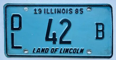 Illinois 1985 Dealer License Plate DL 42 B Low Number Blue Black • $4.83