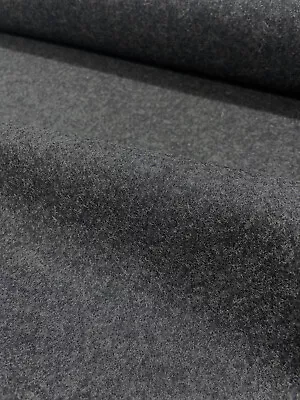 5.875 Yd Maharam Kvadrat Divina MD 293 Warm Charcoal Gray Wool Upholstery Fabric • $122.20