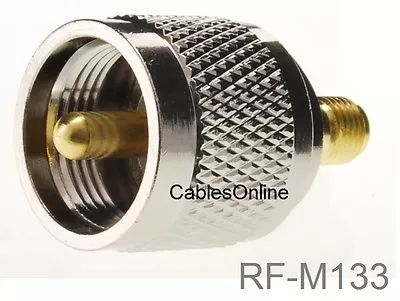 SMA Female Jack To UHF Male Plug Silver/Gold RF Adapter CablesOnline RF-M133 • $5.95