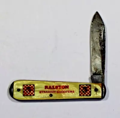 VINTAGE Ralston Straight Shooters Advertising Pocket Knife Quick Point St Louis • $15.99