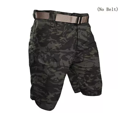 Men Cargo Tactical Shorts Multi-pocket Quick-dry Work Casual Outdoor Hiking Pant • £13.44