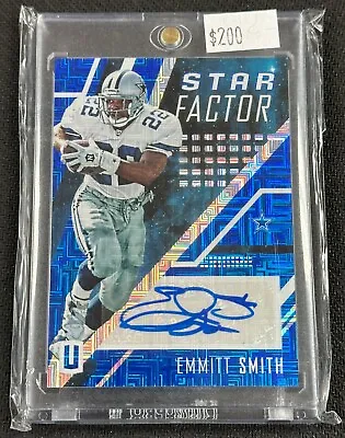 2017 Unparalleled Emmitt Smith Star Factor Autograph Auto 3/10 Cowboys NFL • $199.95