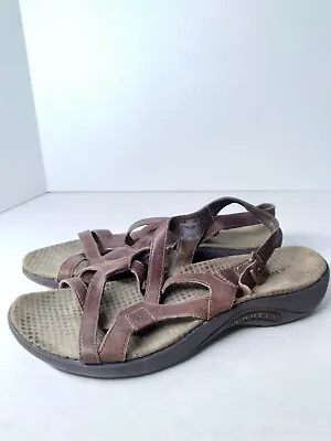 Merrell Women’s Size 8 Agave Brown Leather Strappy Outdoor Slingback Sandals  • $34.99