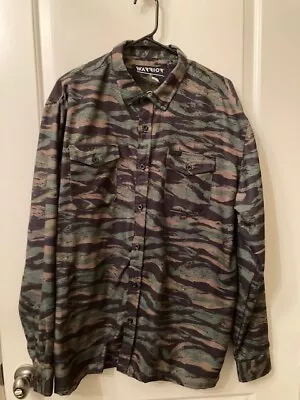 Warrior Co Green Modern Camo Tactical Button Up Long Sleeve  Shirt Large XL • $34