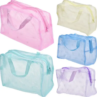 £3.01 • Buy Transparent Travel Wash Bag Toiletry Organiser Ladies Women Make Up Pouch Case