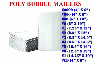 Poly Bubble Mailers Padded Envelopes Protective Packaging Shipping Mailing Bags • $189.86