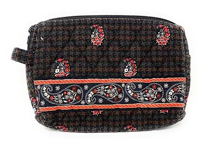 VERA BRADLEY SMALL COSMETIC Houndstooth Brown RETIRED RARE • $8.50