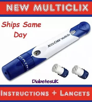 Accu-chek Multiclix Lancing Device + 12 Free Lancets - Brand New - Rrp £49.99 • £49.99