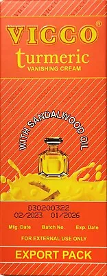 Vicco Turmeric Vanishing Skin Cream With Sandalwood Oil 60gm X 2pk (EXPORT PACK) • $18.95