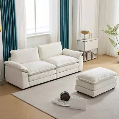 85 Inch Convertible Sectional Sofa Couch Loveseat Sofa Couch With Ottoman • $427.90