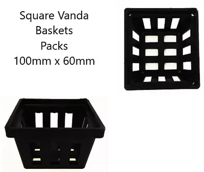 $14 • Buy Square Vanda Basket Net Plant Pots 100mm - Packs 5/10/15/25 Hydroponics Orchids