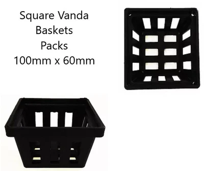 Square Vanda Basket Net Plant Pots 100mm - Packs 5/10/15/25 Hydroponics Orchids • $14