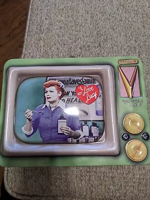 I Love Lucy Metal Tin Tote Green Television Vintage Lunch Box 3D By Vandor EOM   • $20