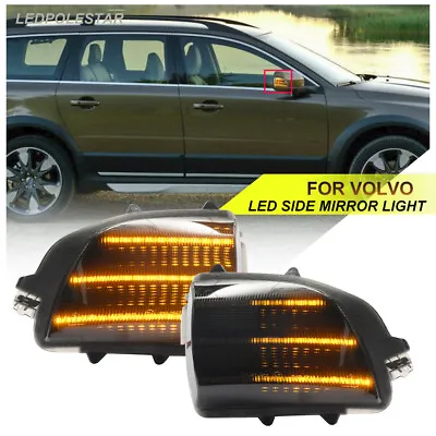 For Volvo XC70 XC90 Dynamic Amber LED Side Mirror Turn Signal Lights Smoked Lens • $59.98