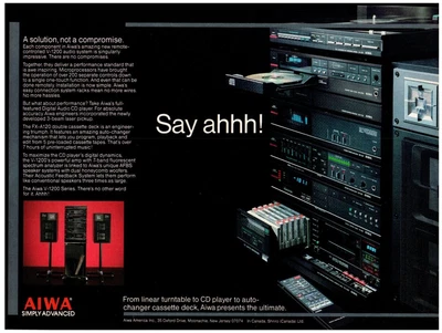 £13.75 • Buy AIWA Audio System CD Player 80's Tech Vintage Print Advertisement 8x11  1985