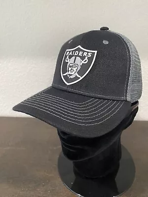 RAIDERS Las Vegas Oakland Los Angeles Logo Black & Gray Mesh Trucker Hat Cap NEW • $22