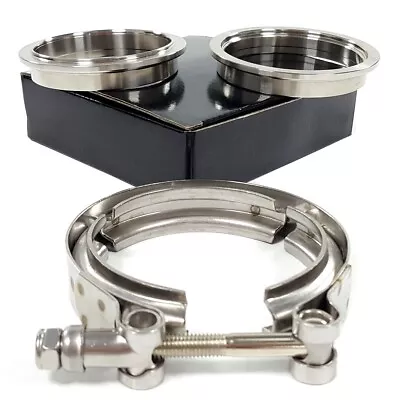 3  76mm V-Band Clamp+Male Female Flanges Kit For Universal Stainless Steel • $30.07