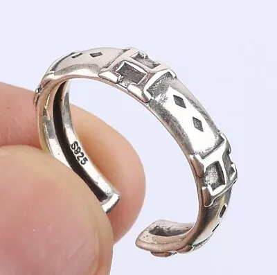 H Letter Simulated .925 Solid Sterling Silver Ring Size 9 #55029 • $22