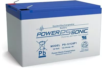 PS-12120 Power-Sonic 12 Volt 12Ah Rechargeable Lead Acid 12V PS12120 Battery • £37.25