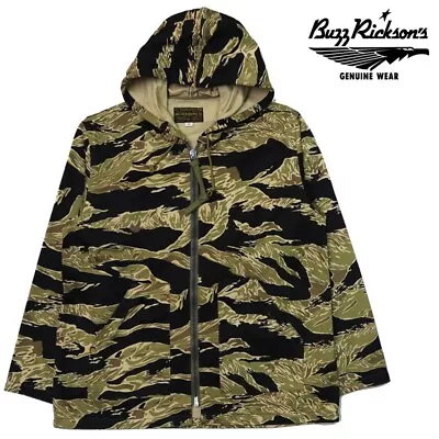 Buzz Rickson's BR15405 Tiger Camo Pattern Hoodie Civilian Model  Size XL Japan • $388