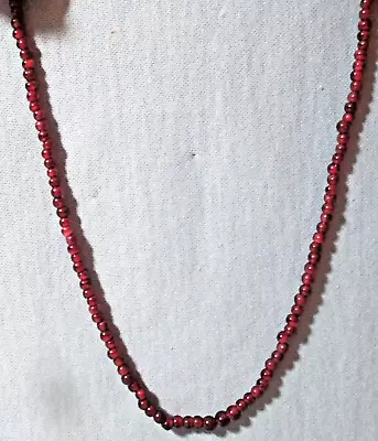 Vintage Collectible GARNET BEAD Necklace ~ 17 Inch Long • $9.77