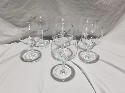 7 X Vintage Princess House Crystal Etched Wine Olive Branch Glasses Stemware  • $69