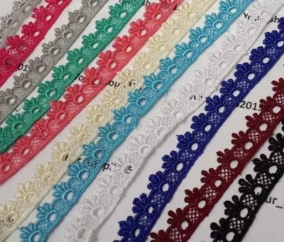 £1.35 • Buy 1 Yard Beautiful Embroidered Pattern Lace Trimming Ribbon Net Wedding Dress