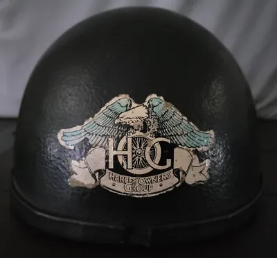 Vintage Black Shorty Skull Cap Motorcycle Half Helmet Harley Owners Group HOG HD • $50.99