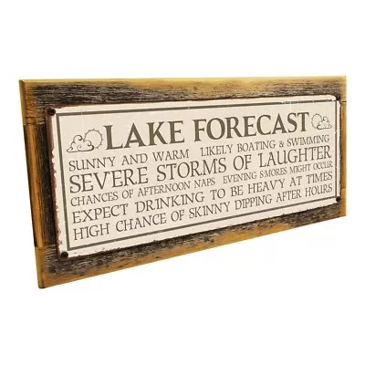 Lake Forecast Metal Sign; Wall Decor For Vacation Home • $36.99