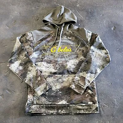 Cabela's O2 Hoodie Mens Small Brown Camo Sweater Pullover Logo Hunting Outdoor • $26.53