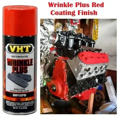 Satin Wrinkle Red Paint Engine Coating Valve Cover Winkle Texture Spray Can 350F • $29.50