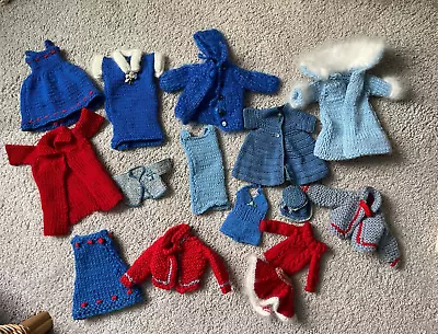 Vintage Barbie Clothes Lot All Handmade Knitted & Crocheted EUC 1959-1964 • $37.49