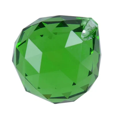 £15 • Buy FENG SHUI HANGING CRYSTAL BALL 40mm Green Faceted Prism Sphere/uk Seller