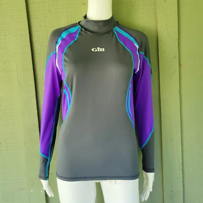 £19.81 • Buy GILL Marine  Gray Purple Women's Pro Rash Guard Vest Long Sleeve Swim Top 12