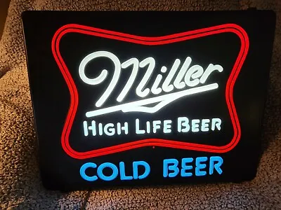 Vintage Miller High Life 15x20 Lighted Beer Sign • $60