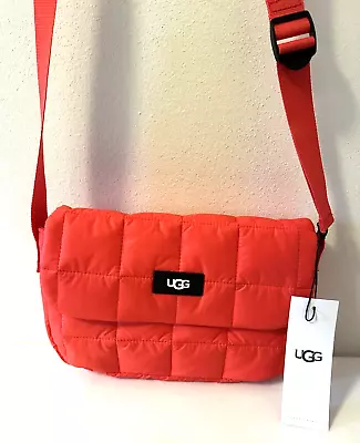 UGG Dalton Crossbody Puffy Nylon Coral Color INT Shoulder NEW NWT MSRP $110 • $70