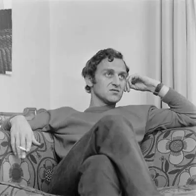 English Actor John Thaw Seated On A Sofa At Home 1967 OLD PHOTO • $9